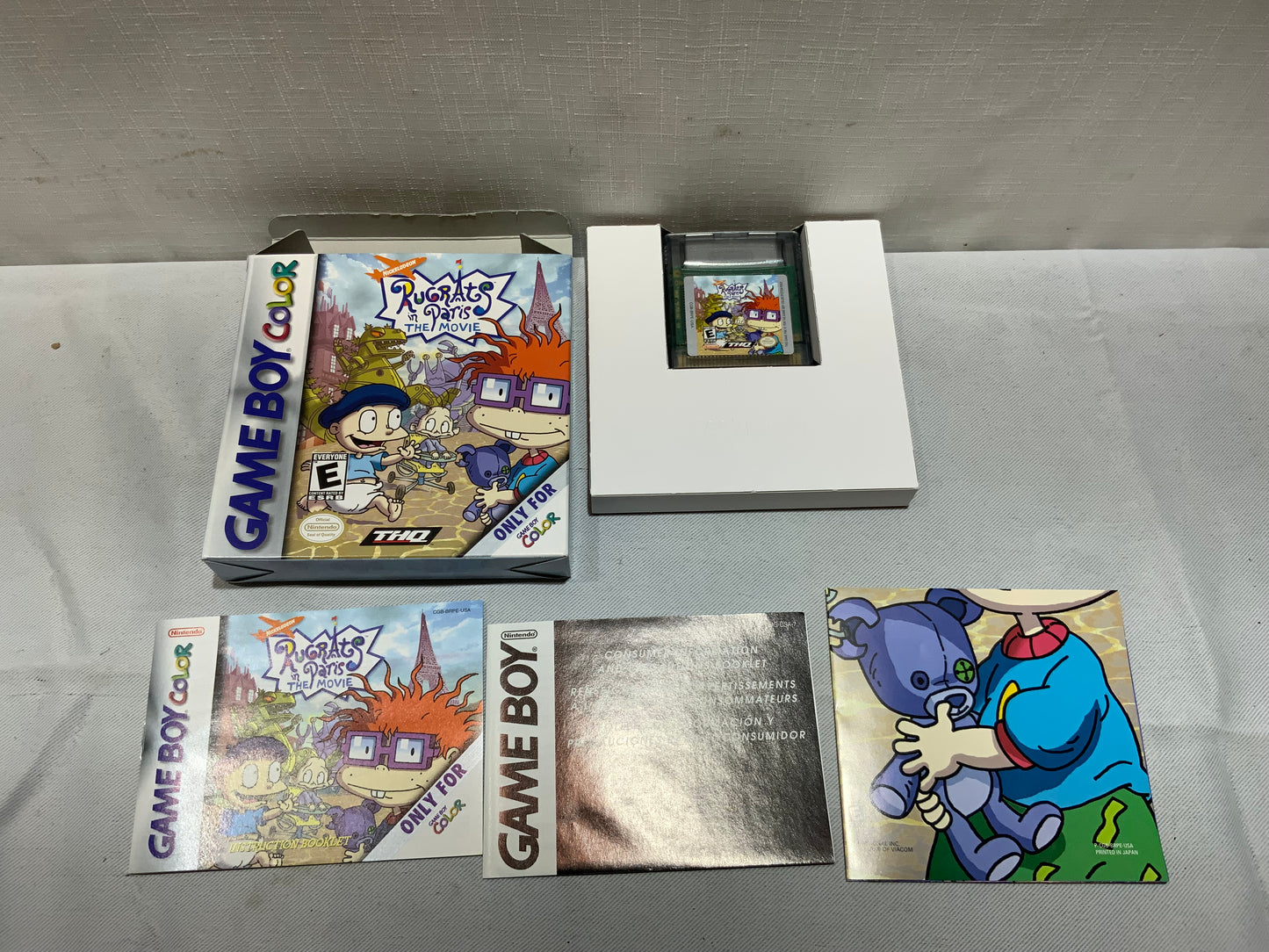 USED Open Box Nintendo Game Boy Color Rugrats in Paris The Movie Video Game w/ Box