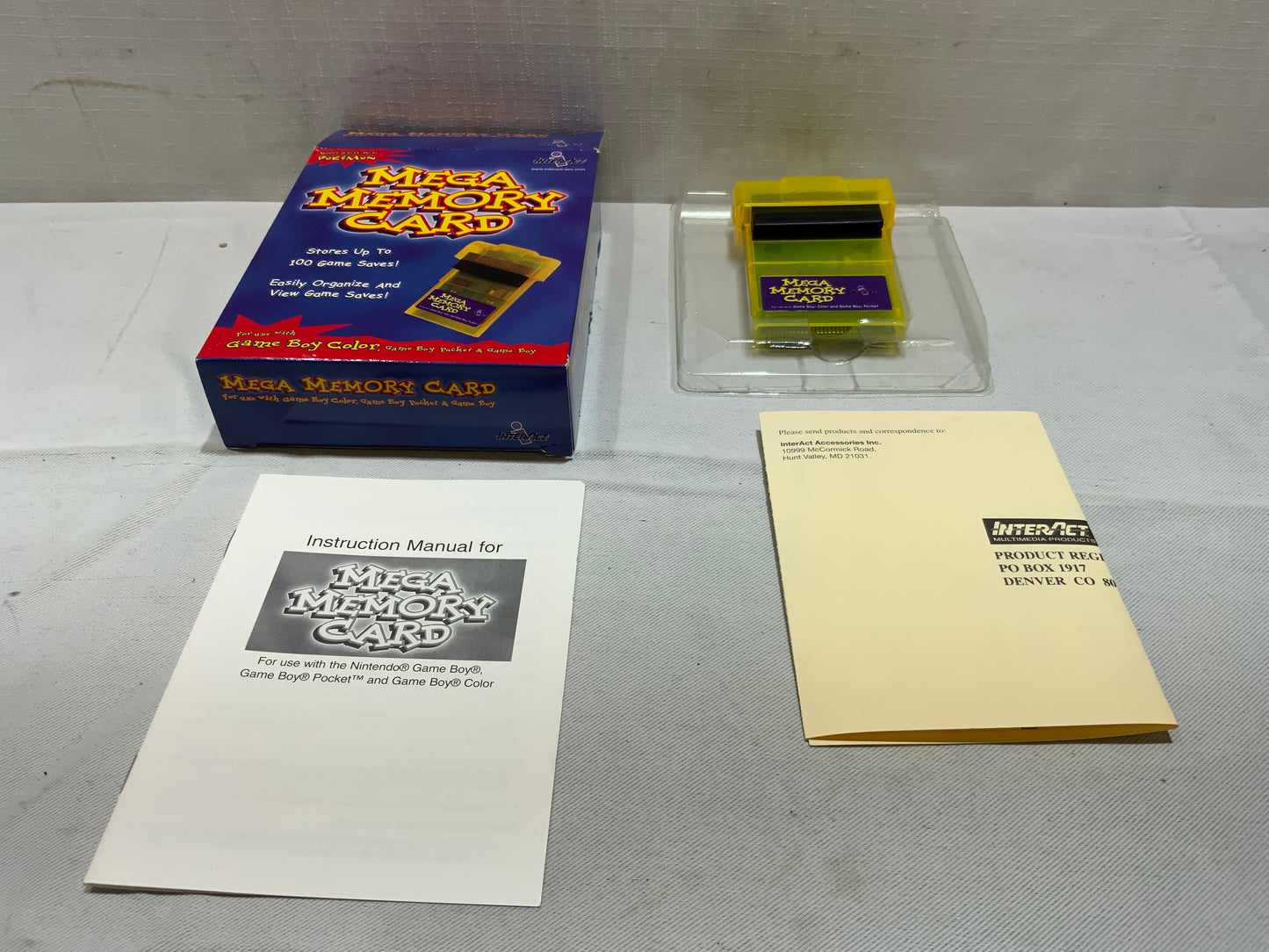 Open Box Game Boy Color Mega Memory Card