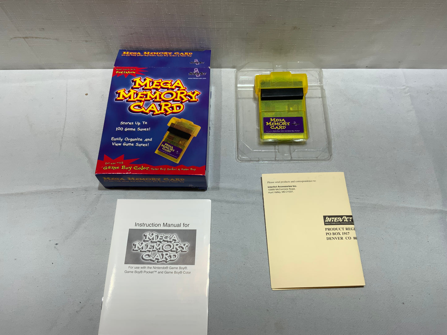 Open Box Game Boy Color Mega Memory Card