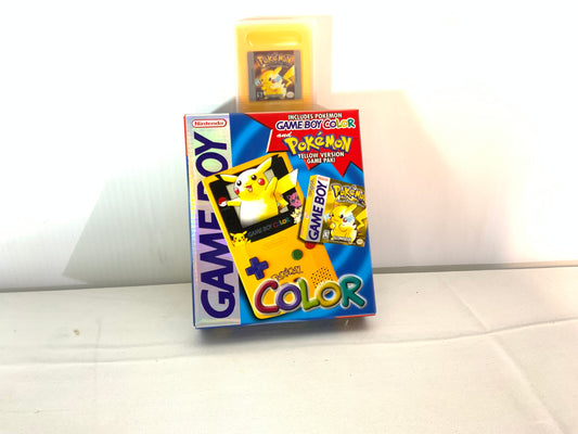 USED Vintage 1999 Yellow Nintendo Game Boy Color Pokémon Edition Handheld System w/ Box