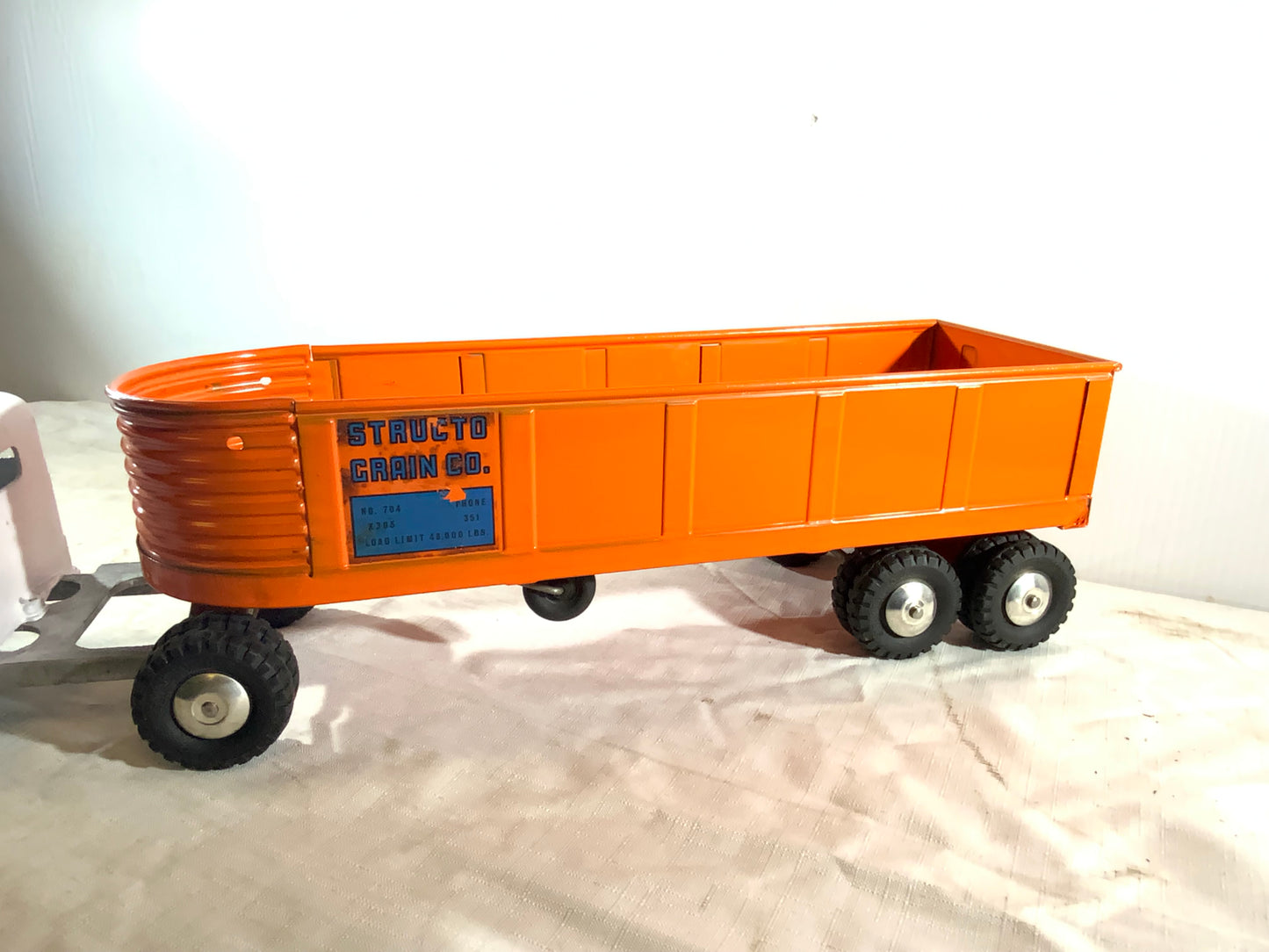 Vintage Structo Grain Co Toy Tracker Trailer With Original Box