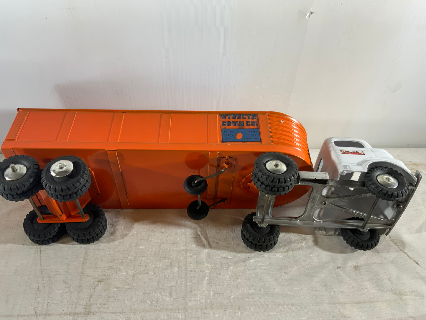 Vintage Structo Grain Co Toy Tracker Trailer With Original Box