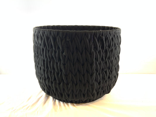 NEW Better Homes & Gardens BHG Closed WeavePolyester  Rope Basket-Rich Black