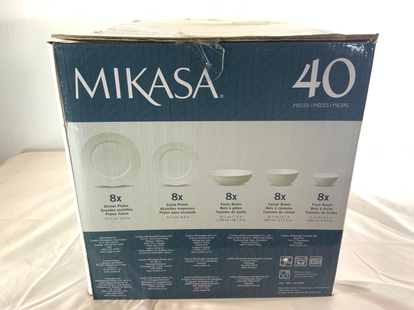 NEW Mikasa Trellis Bone China Dinnerware 40 Piece Set