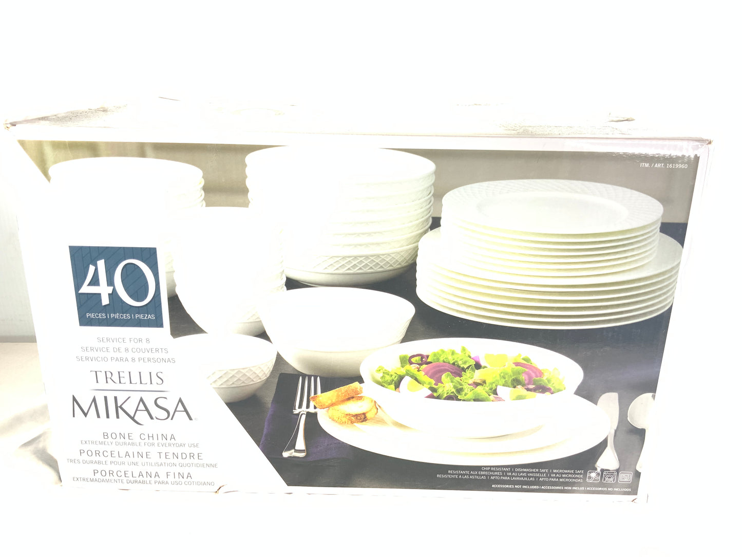 NEW Mikasa Trellis Bone China Dinnerware 40 Piece Set