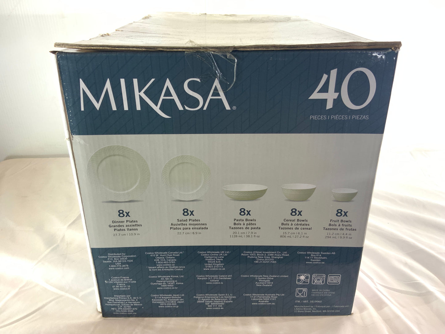 NEW Mikasa Trellis Bone China Dinnerware 40 Piece Set