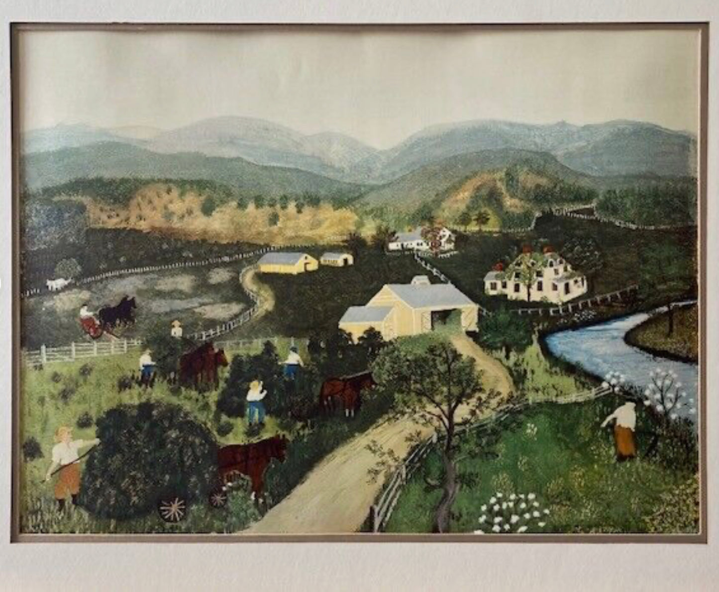 Vintage 1978 Arthur Jaffe Lithograph IT'S HAYING TIME by Grandma Moses