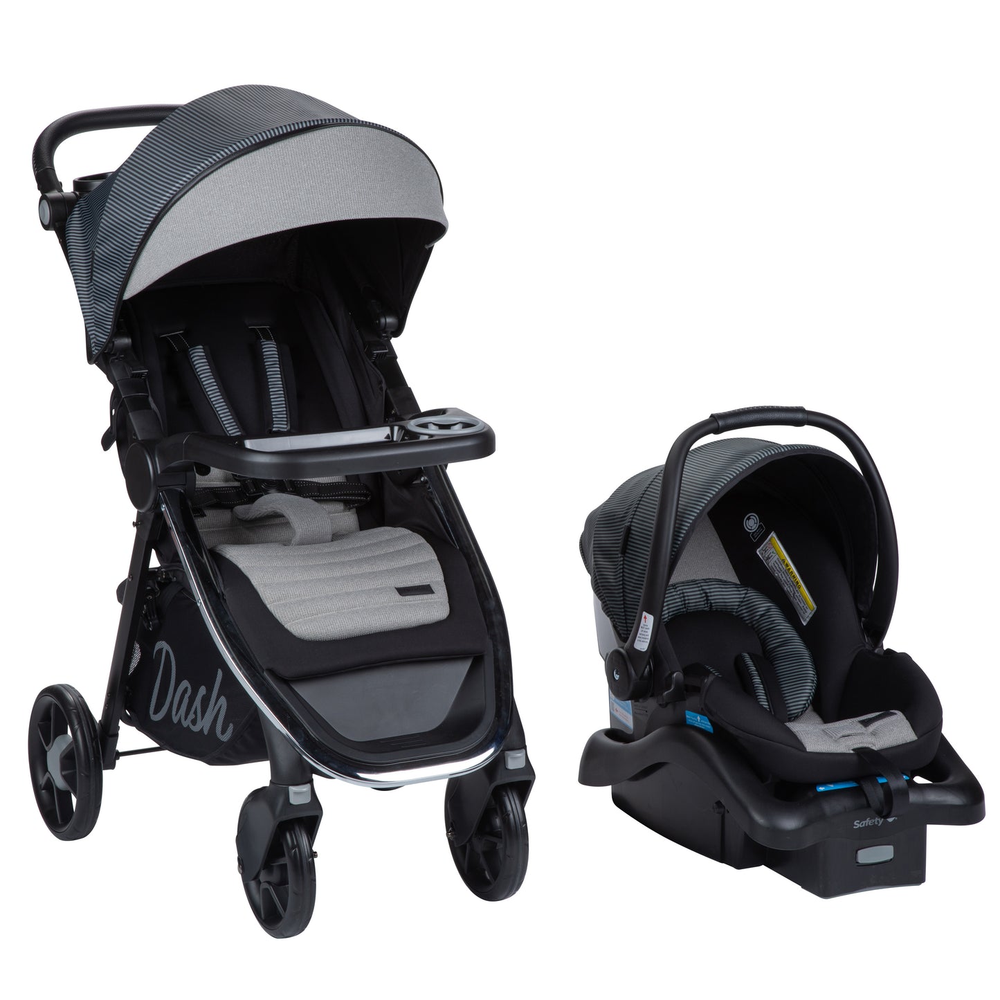 NEW Monbebe Dash Travel System, Gray And Black Pinstripe