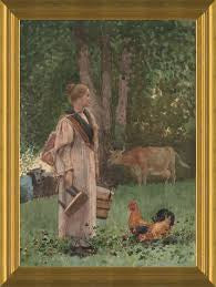 USED The Milk Maid by Winslow Homer Framed Picture