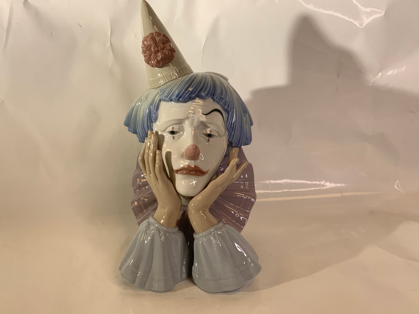 Lladro 5129 Jester Head Sad Clown Bust Porcelain Figurine Mint