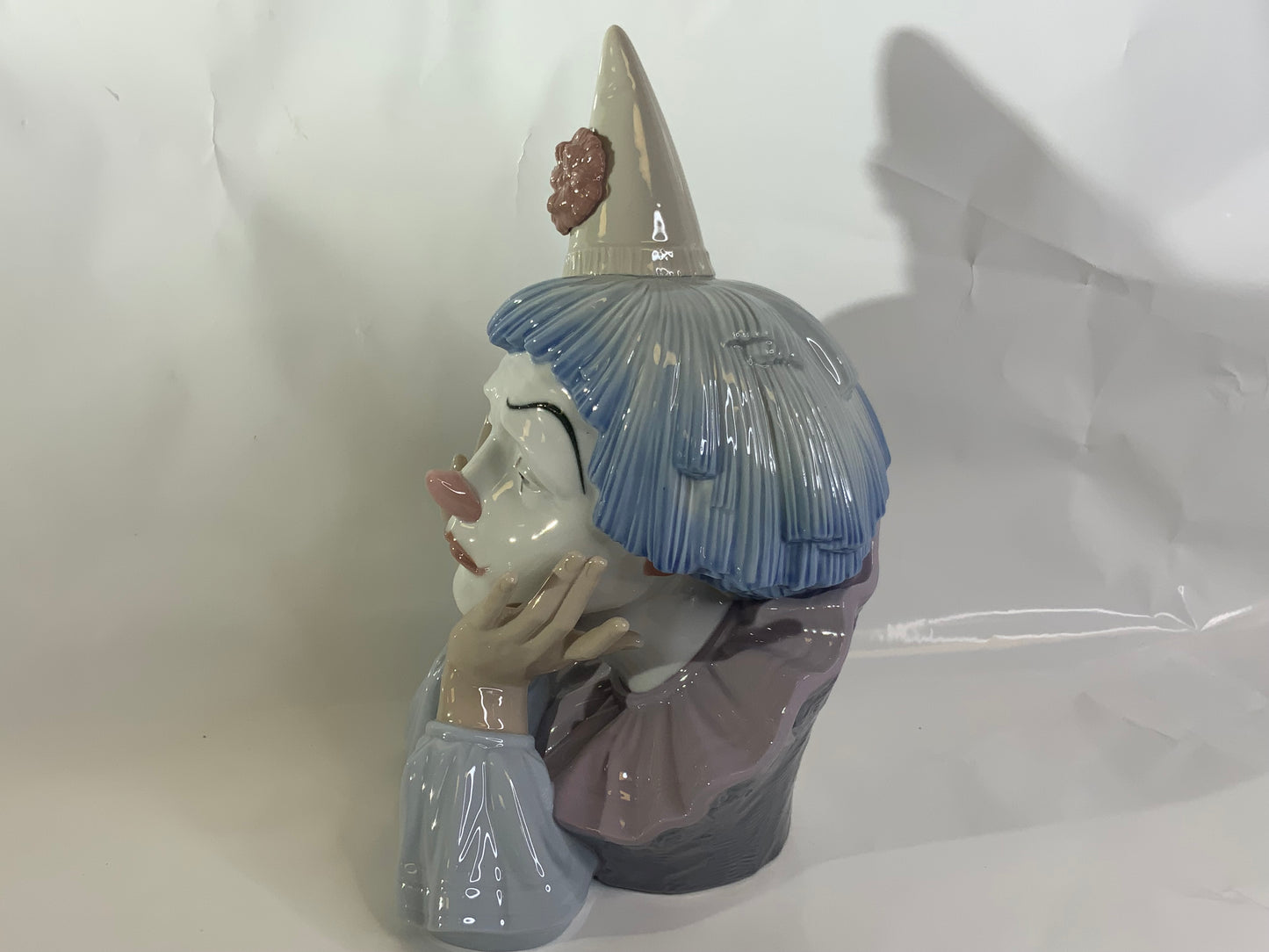 Lladro 5129 Jester Head Sad Clown Bust Porcelain Figurine Mint