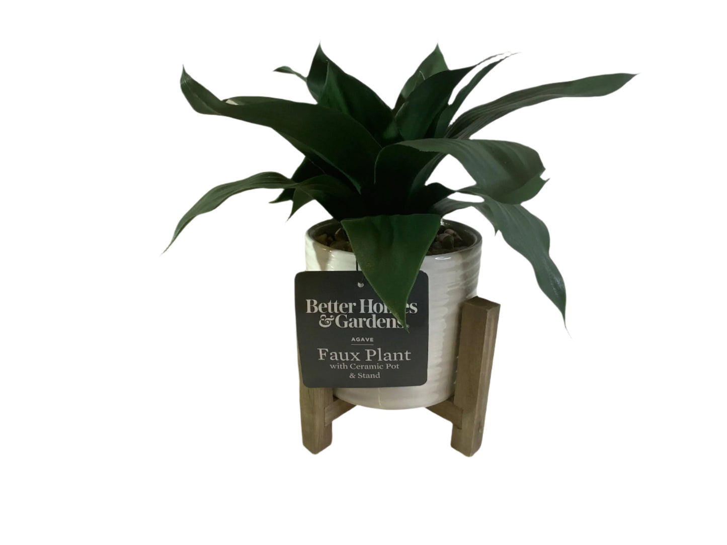 New Better Homes & Garden  9.5" Faux Agave Plant in Ceramic Pot with Wood Stand