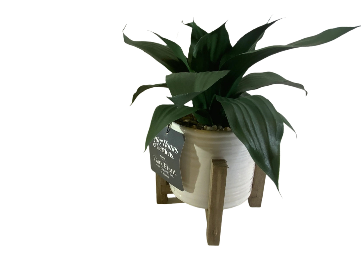 New Better Homes & Garden  9.5" Faux Agave Plant in Ceramic Pot with Wood Stand