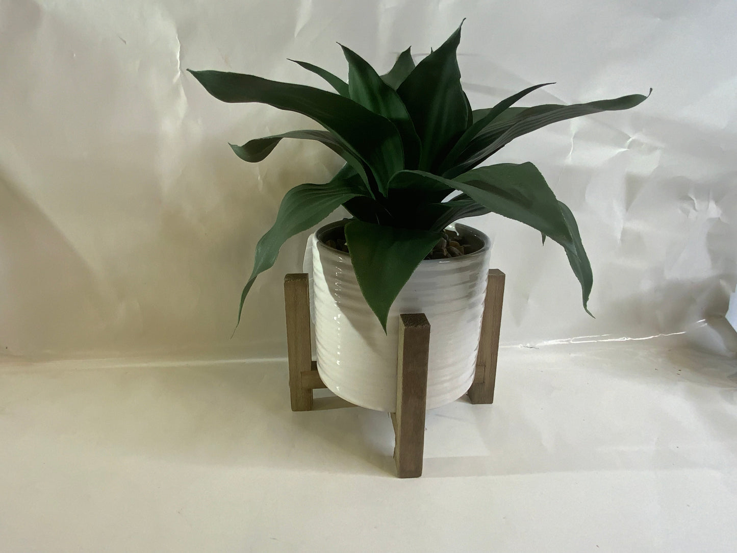 New Better Homes & Garden  9.5" Faux Agave Plant in Ceramic Pot with Wood Stand