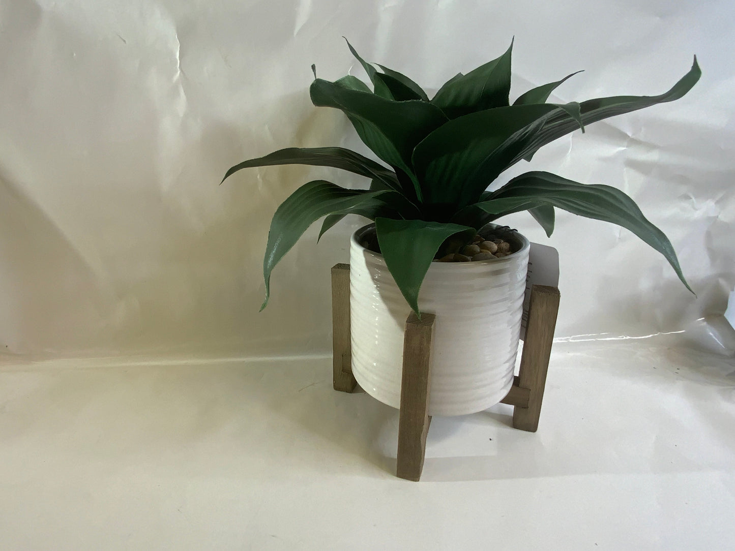 New Better Homes & Garden  9.5" Faux Agave Plant in Ceramic Pot with Wood Stand