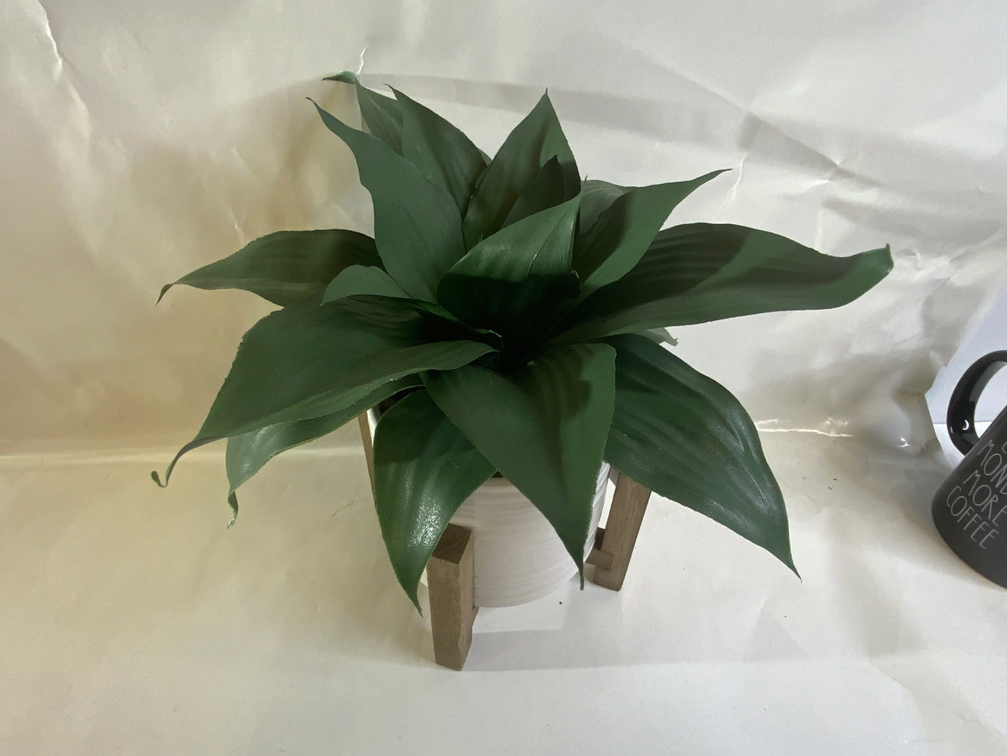 New Better Homes & Garden  9.5" Faux Agave Plant in Ceramic Pot with Wood Stand