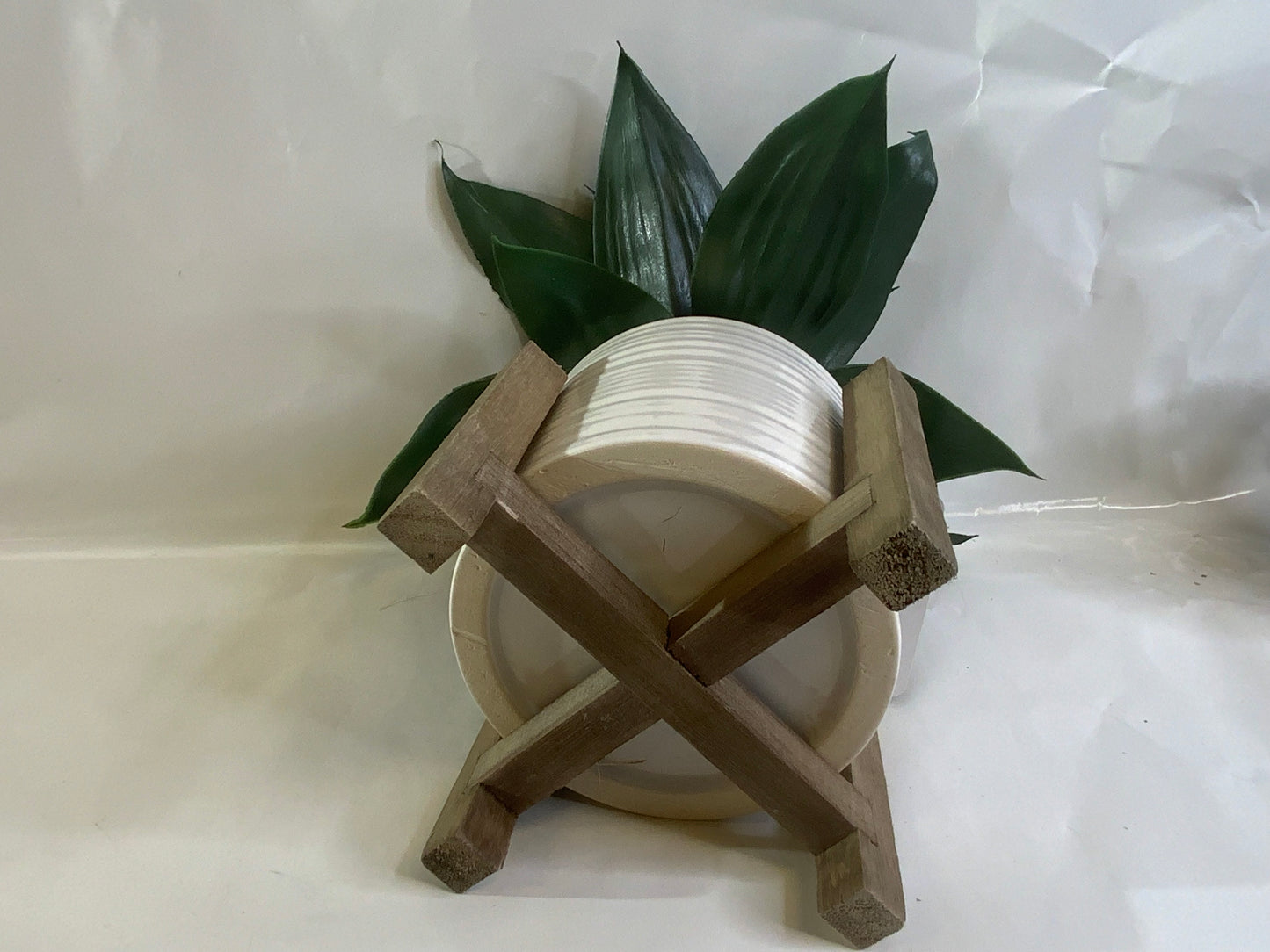 New Better Homes & Garden  9.5" Faux Agave Plant in Ceramic Pot with Wood Stand