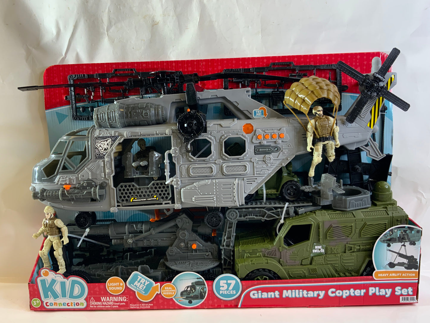 New Kid Connection Military Giant Copter Play Set, 57 Pieces