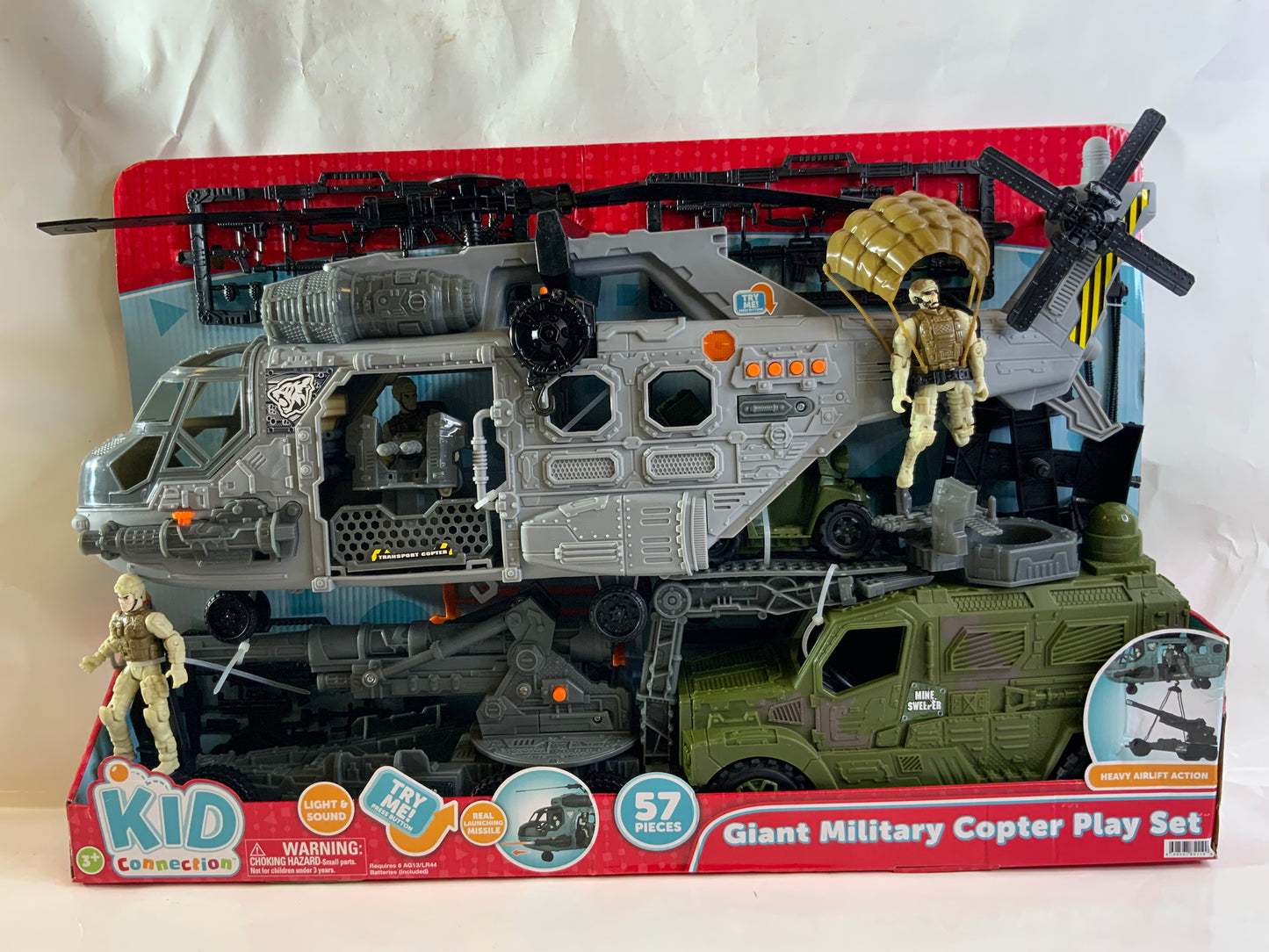 New Kid Connection Military Giant Copter Play Set, 57 Pieces