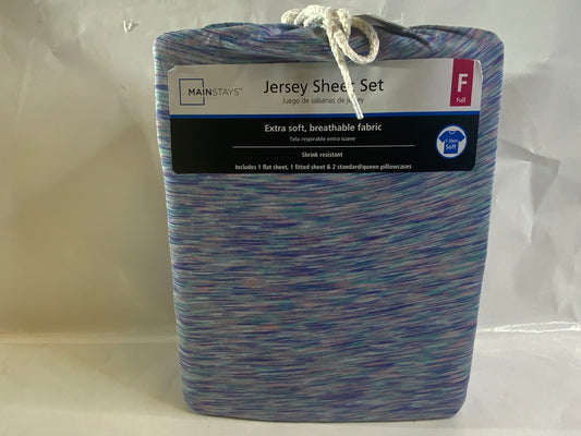 New Mainstay Jersey Knit Cotton Sheet Set - Breathable, Soft, T-Shirt Fabric