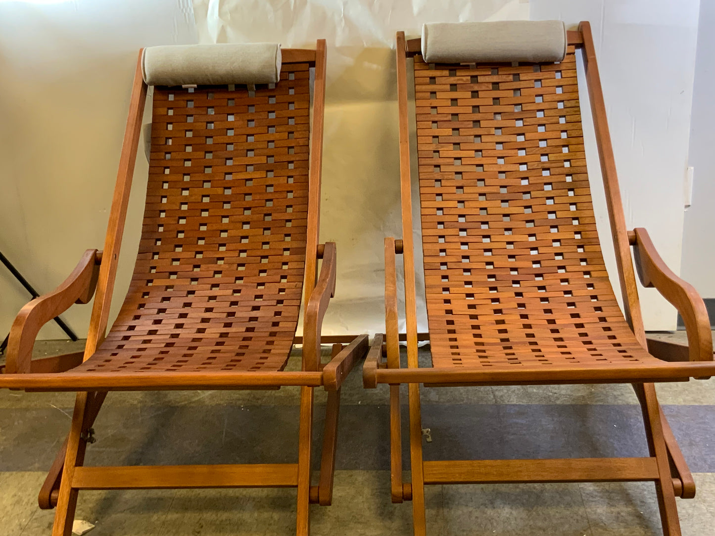 New Pair Eucalyptus Wood Swing Chairs