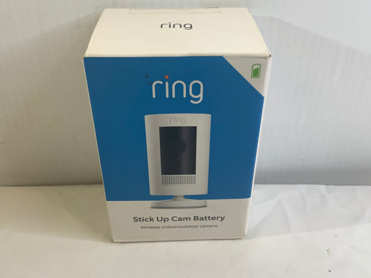 New Ring Stick Up Cam Plug-In HD Security Camera with Two-Way Talk - White