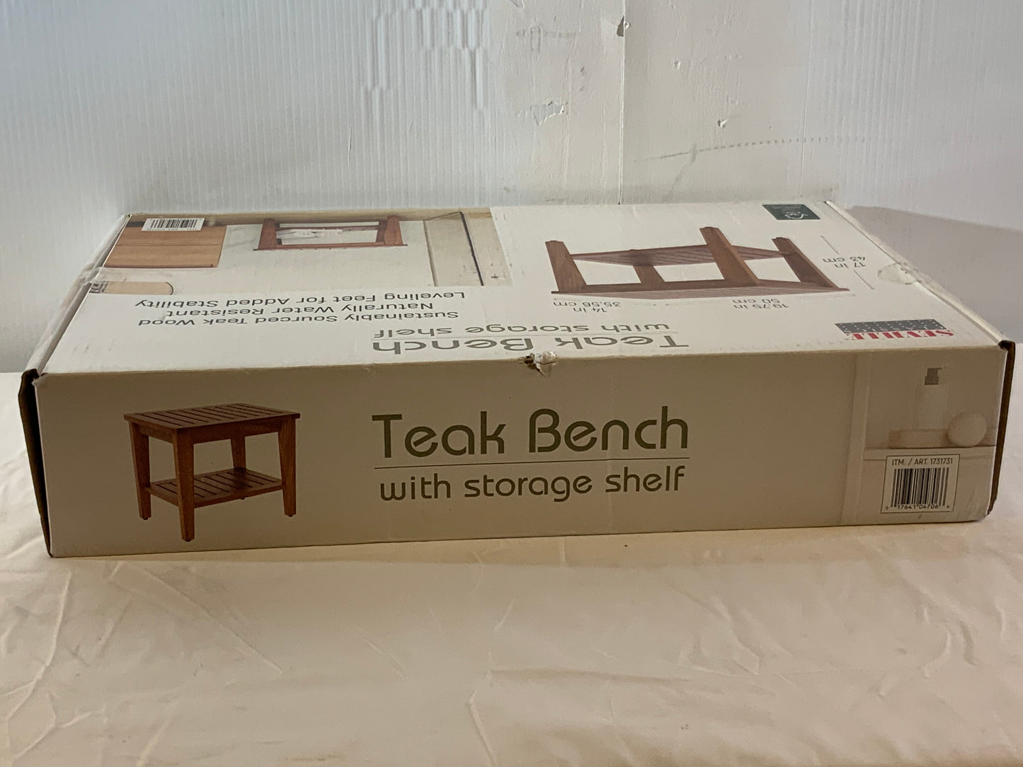 New Seville Teak Bench With Storage Shelf