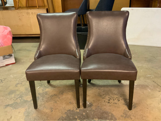 New Upholstered Dining Side Chair brown (set of 2)