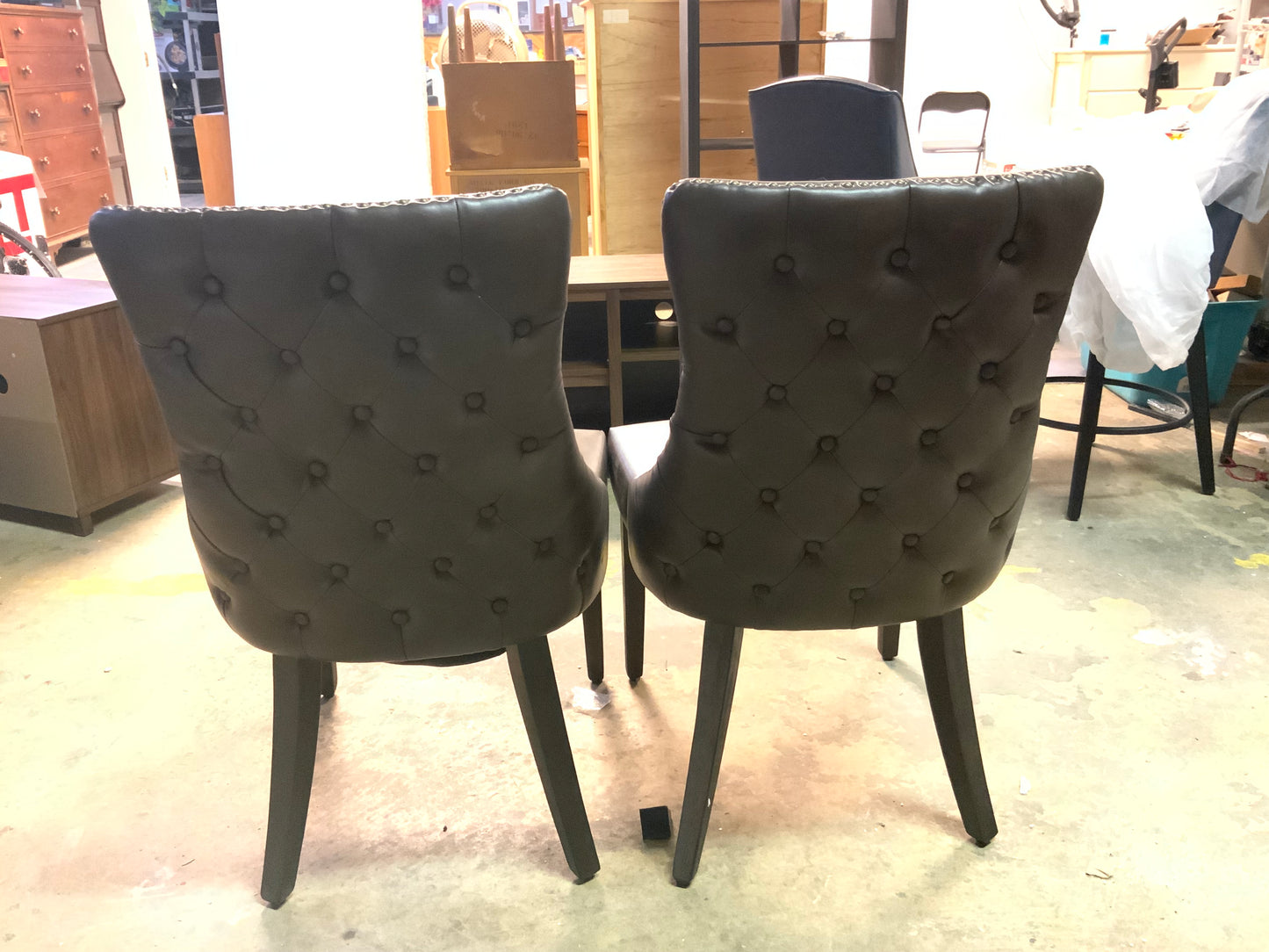 New Upholstered Dining Side Chair brown (set of 2)