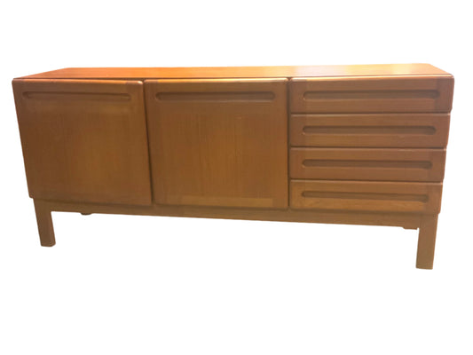 MCM Teak Wood Four Drawer Two Door Credenza