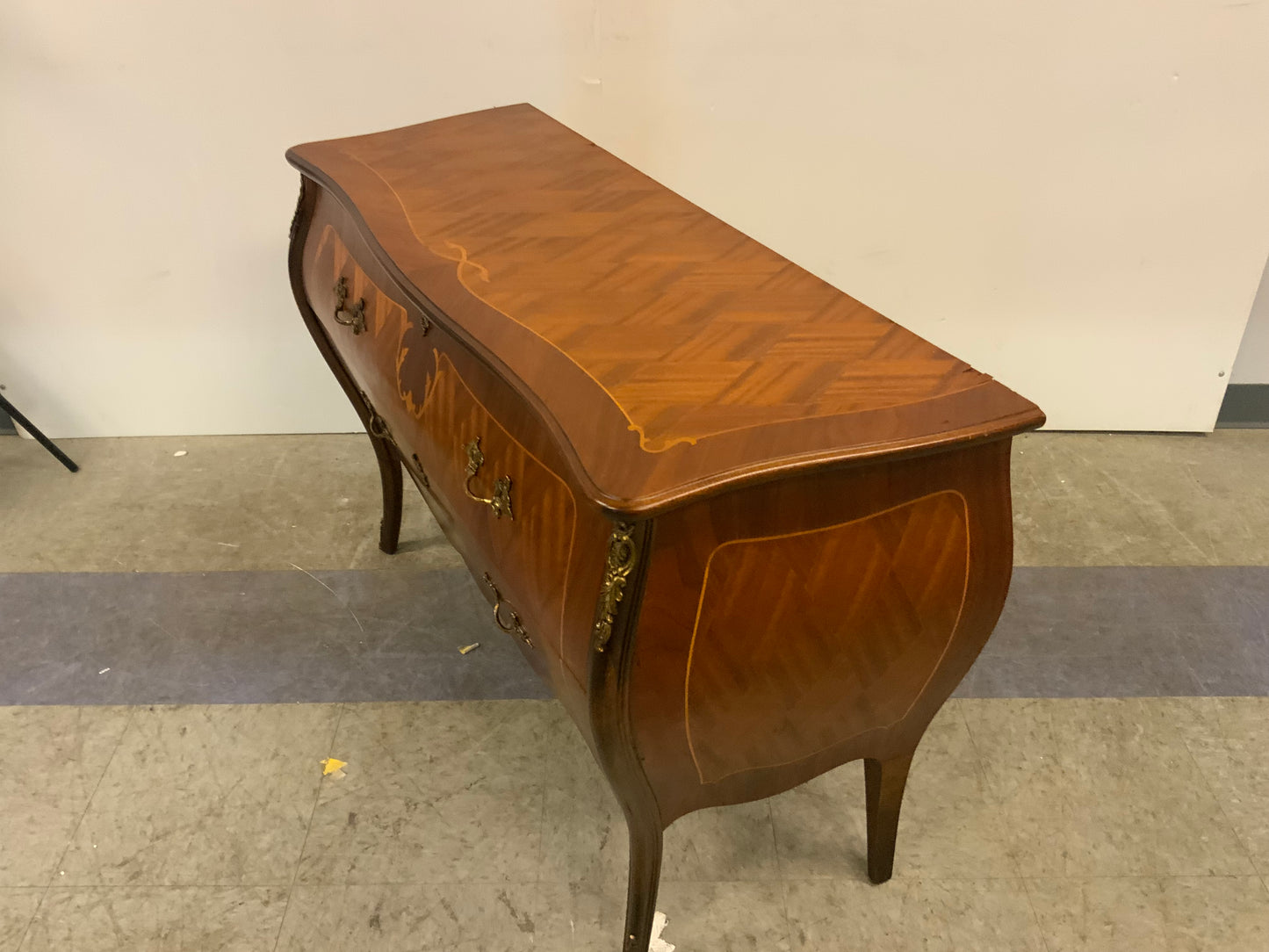 Vintage Mahogany Inlay Bombay 2 Drawer Low Chest