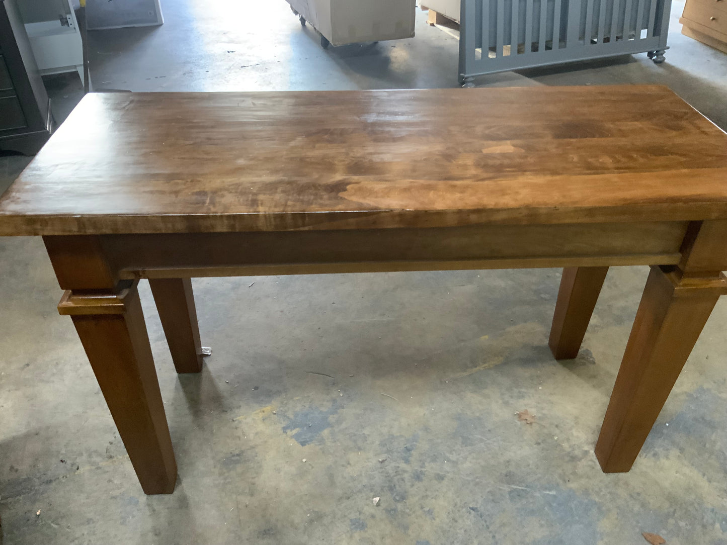 Vintage One Drawer Pine Wood Bench