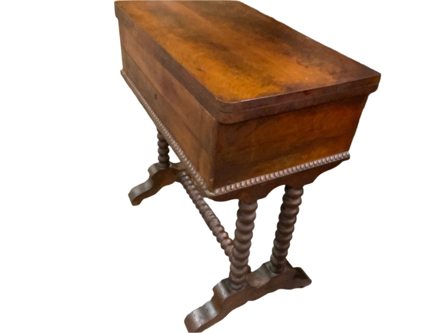 Antique Turn Leg One Drawer Foyer Game Table