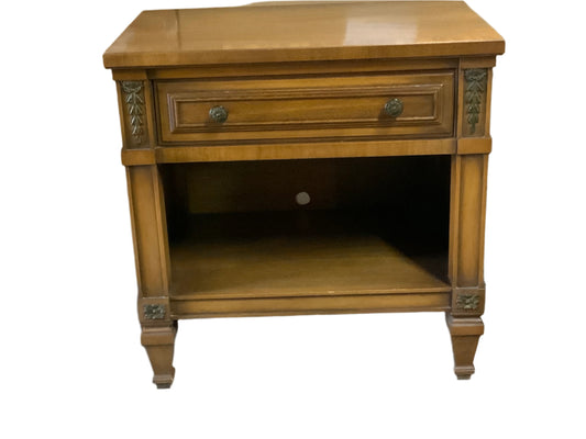 Vintage Drexel One Drawer Director Style Nightstand