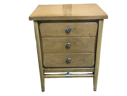 United Furniture Mid Century Modern Three Drawer Nightstand