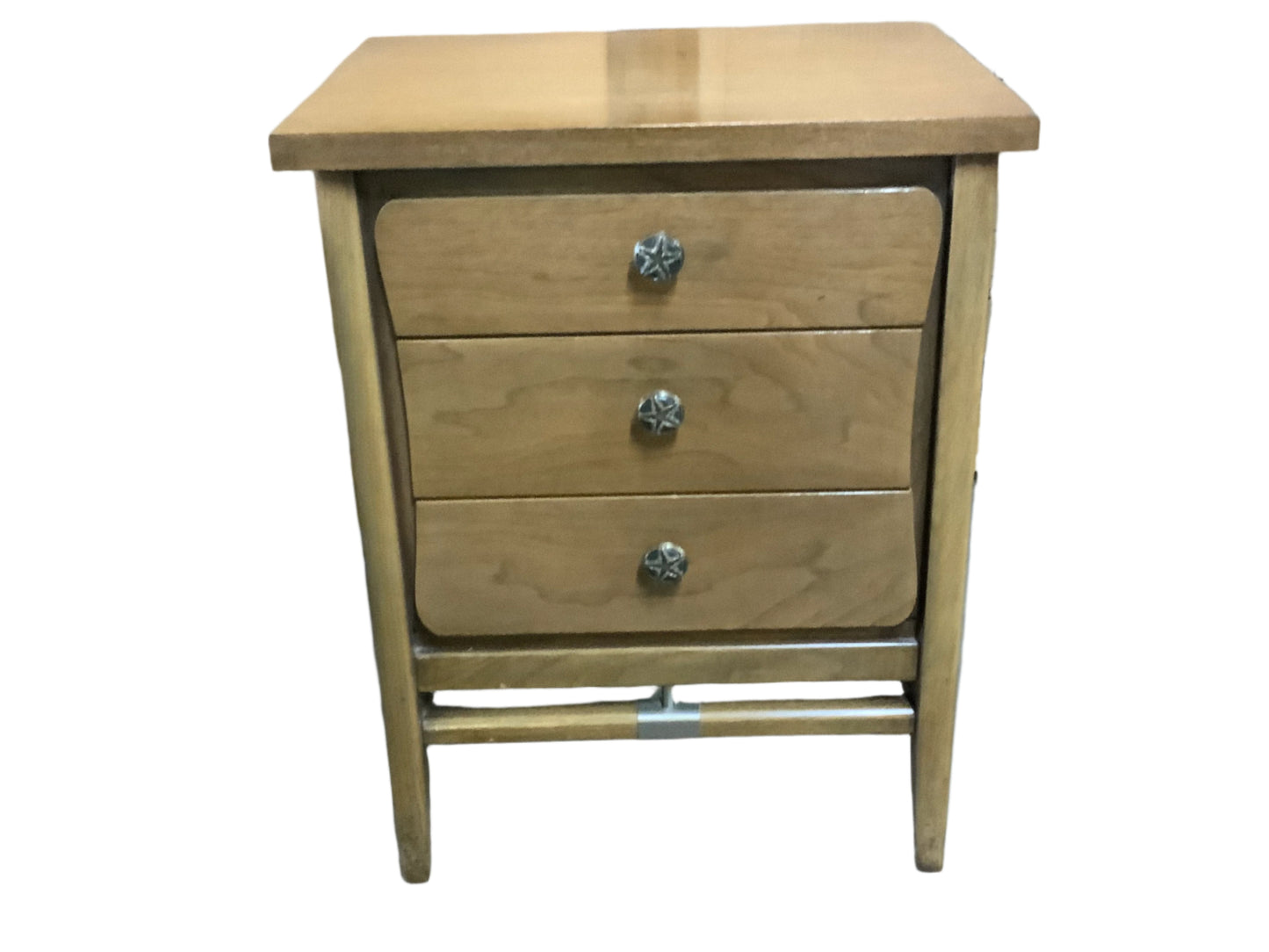 United Furniture Mid Century Modern Three Drawer Nightstand