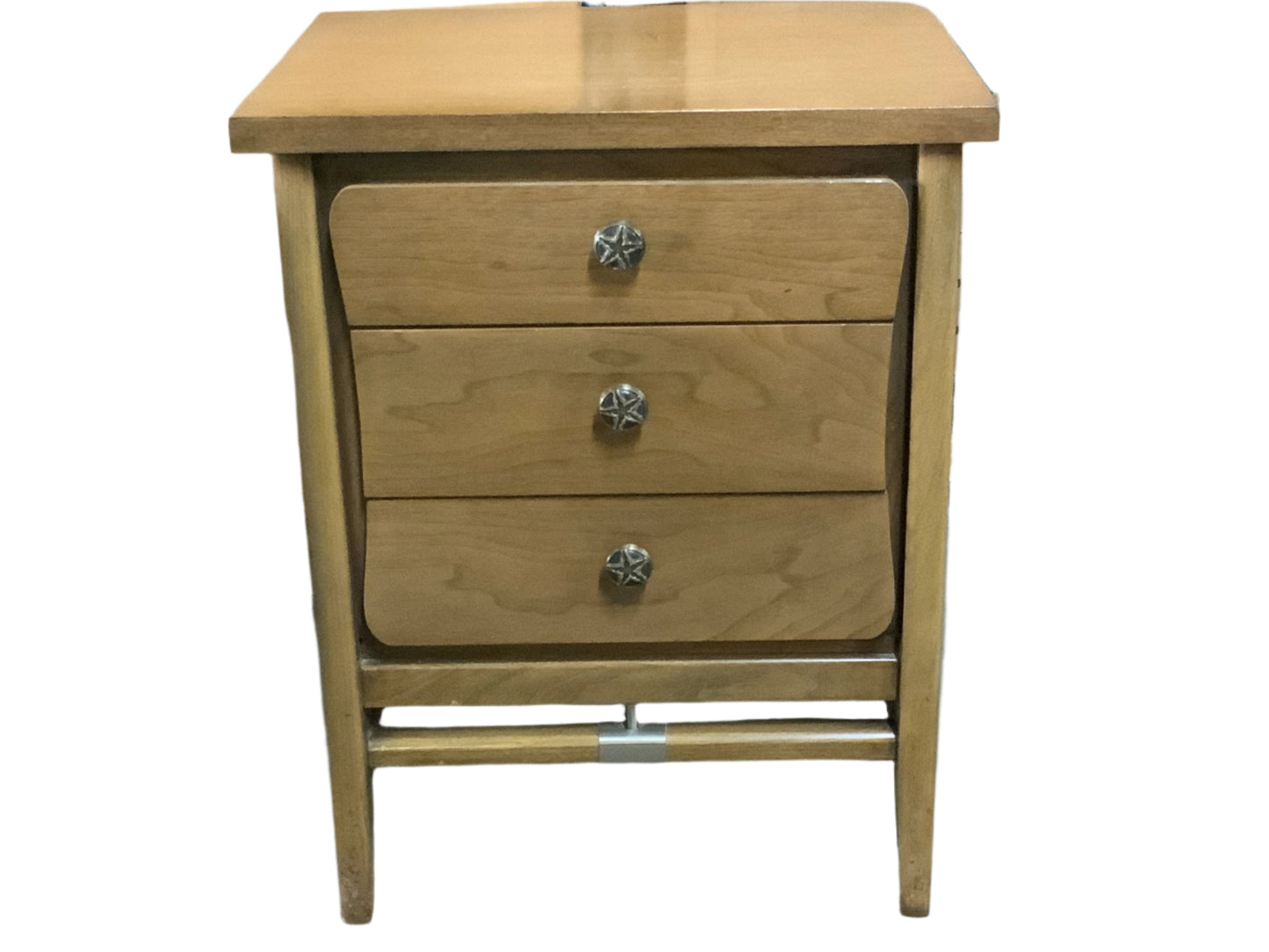 United Furniture Mid Century Modern Three Drawer Nightstand
