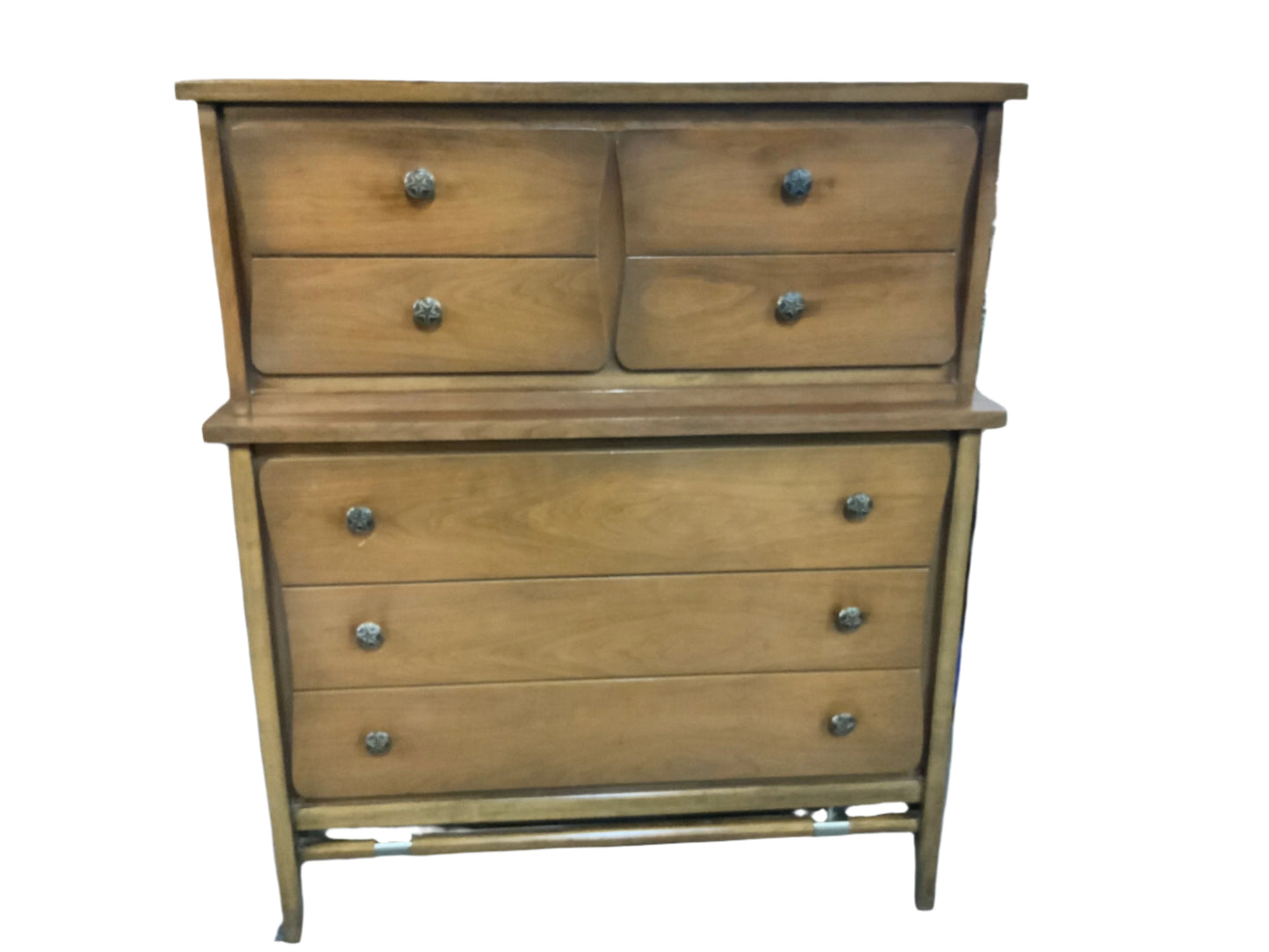 United Furniture Mid Century Modern Seven Drawer Chest on Chest of Drawers