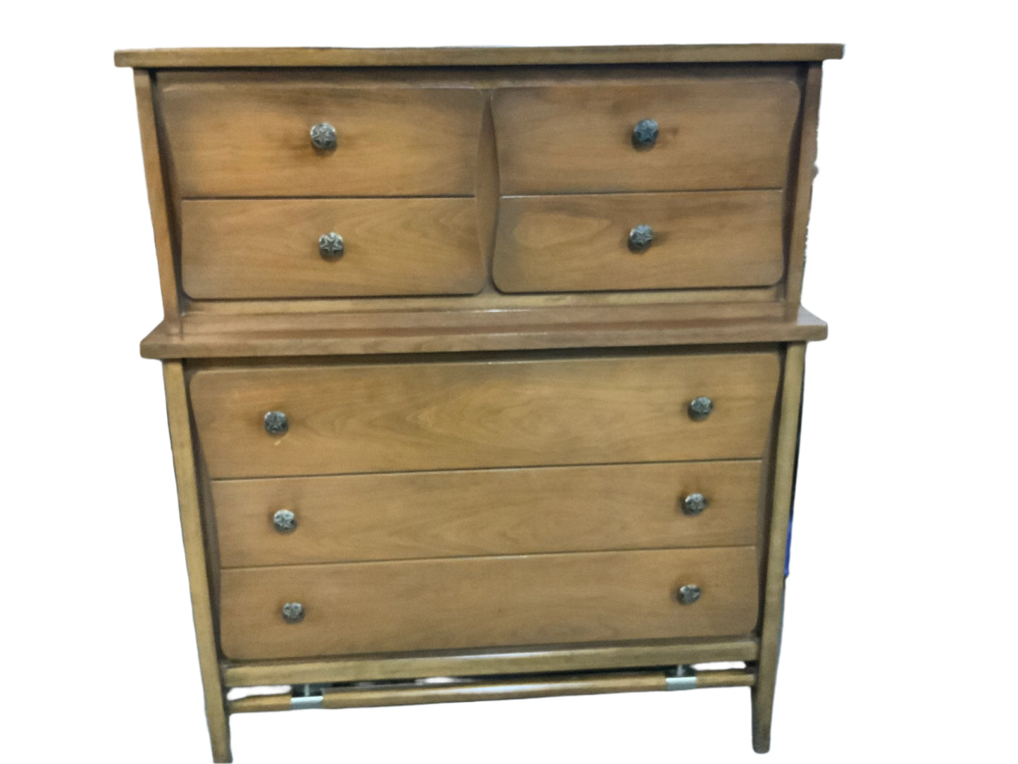 United Furniture Mid Century Modern Seven Drawer Chest on Chest of Drawers