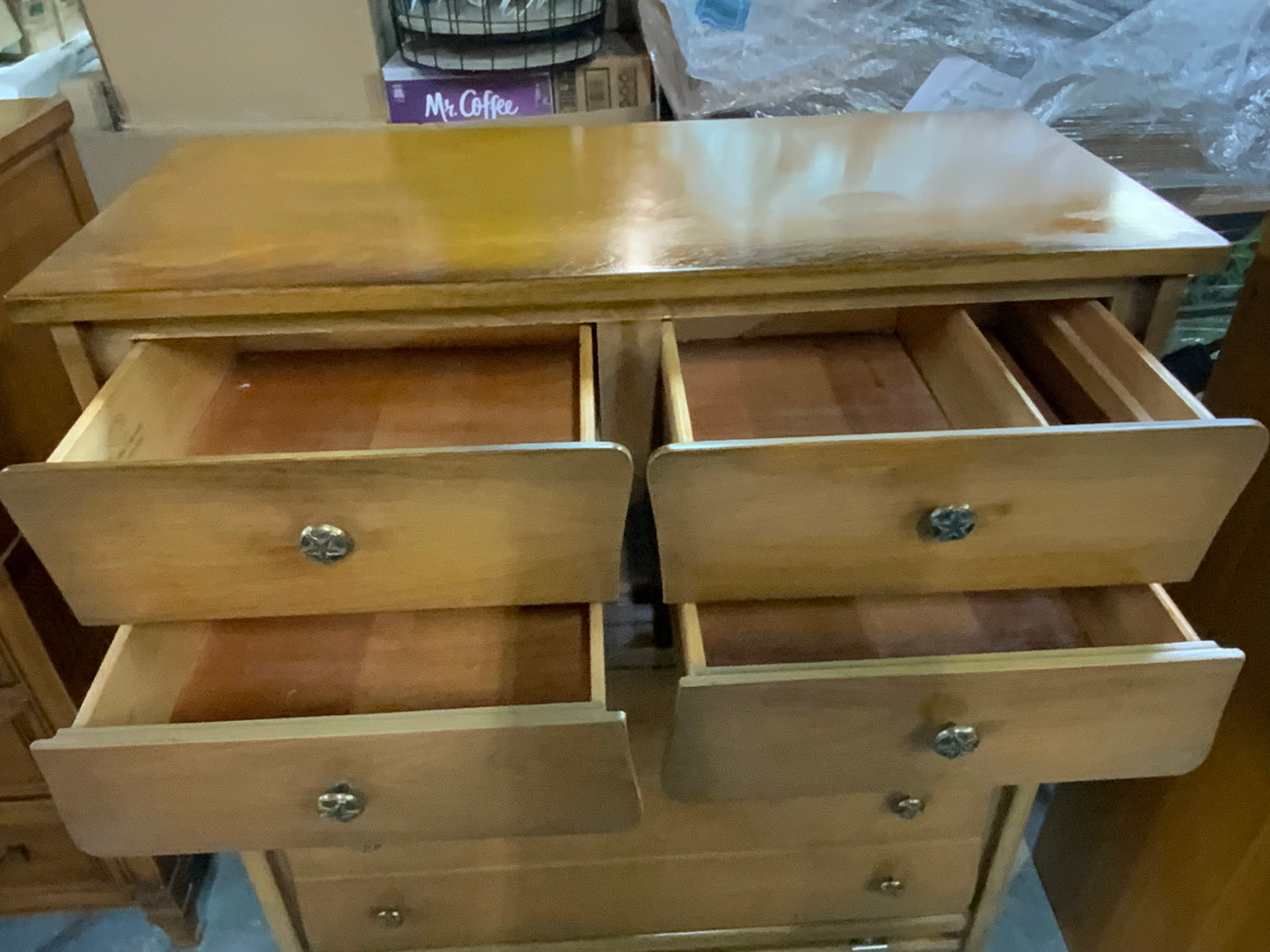 United Furniture Mid Century Modern Seven Drawer Chest on Chest of Drawers
