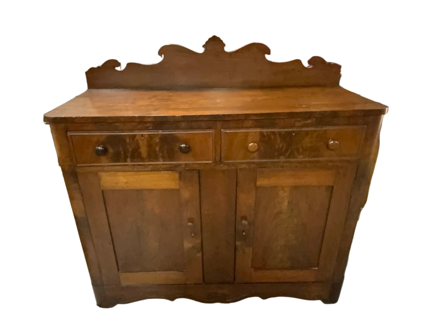 Antique Two Drawer Two Door Key Hole Victorian Cabinet Jelly Cupboard