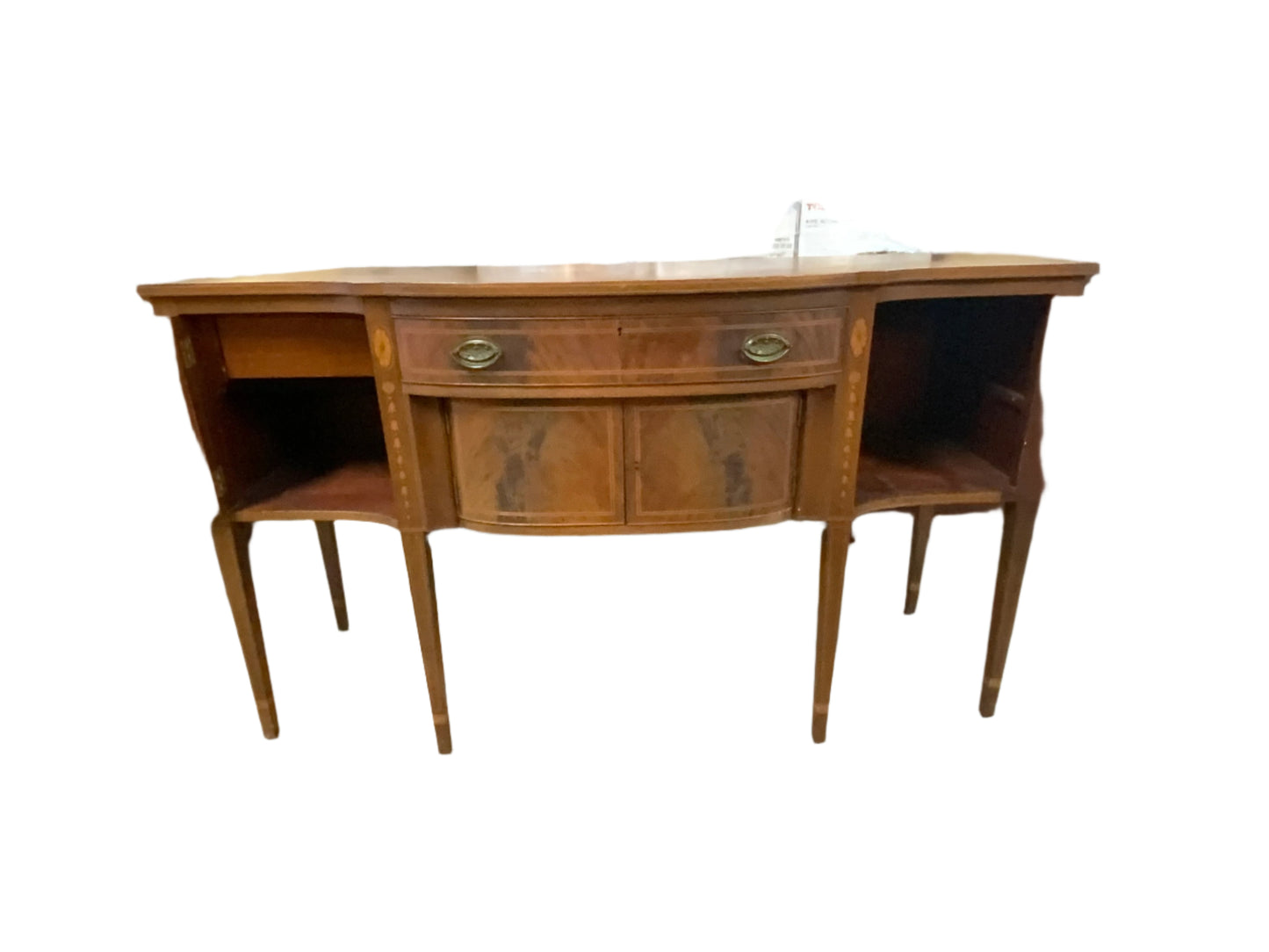 Vintage Four Door One Drawer Cherry Inlaid Buffet