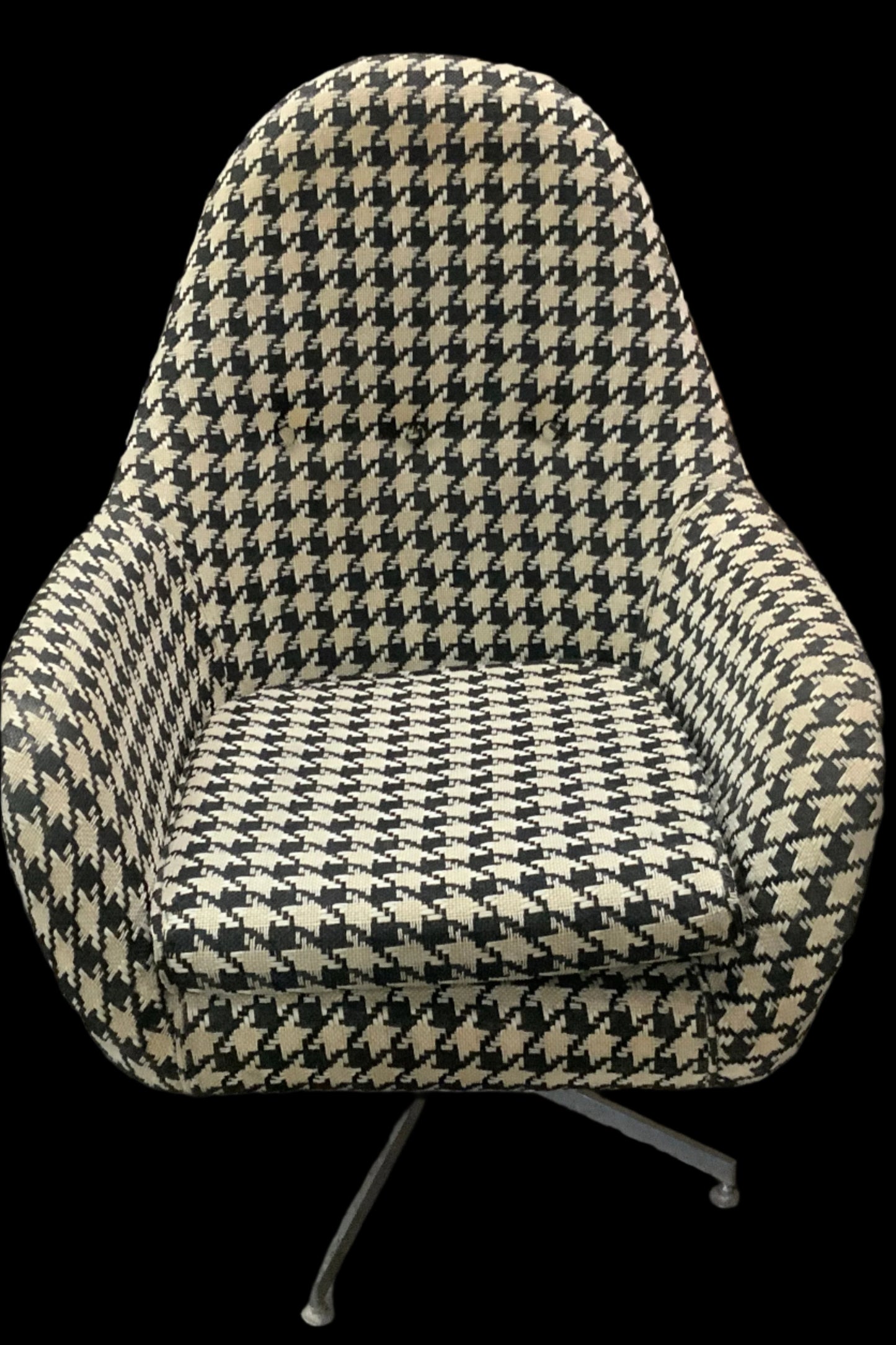 MCM  Mid Century Modern BLK/WHT SwiveL Lounge Accent Chair