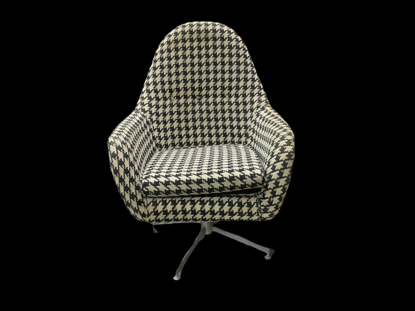 MCM  Mid Century Modern BLK/WHT SwiveL Lounge Accent Chair