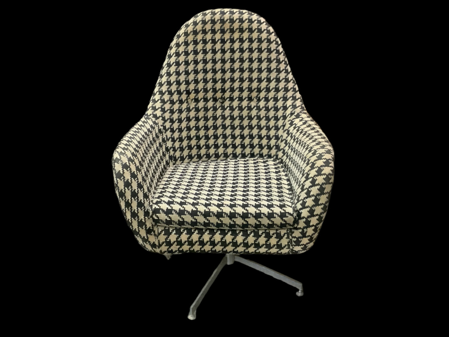 MCM  Mid Century Modern BLK/WHT SwiveL Lounge Accent Chair