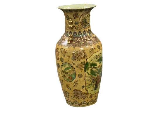Vintage 36inch Satsuma Floor Vase