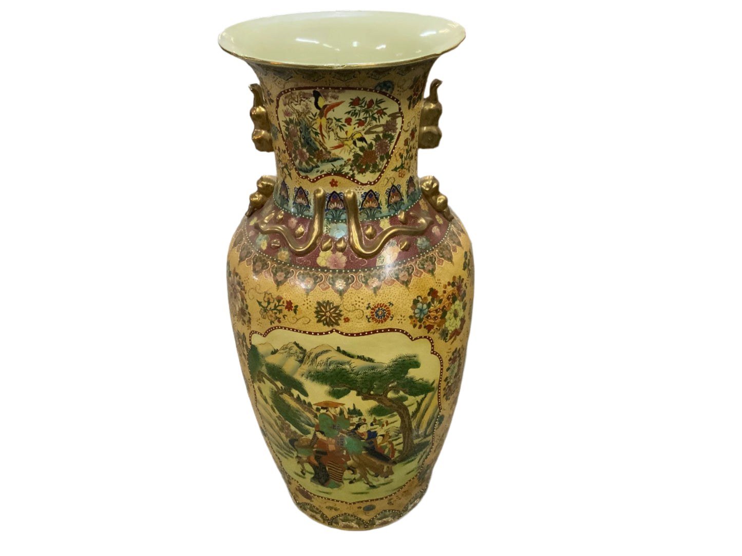 Vintage 36inch Satsuma Floor Vase