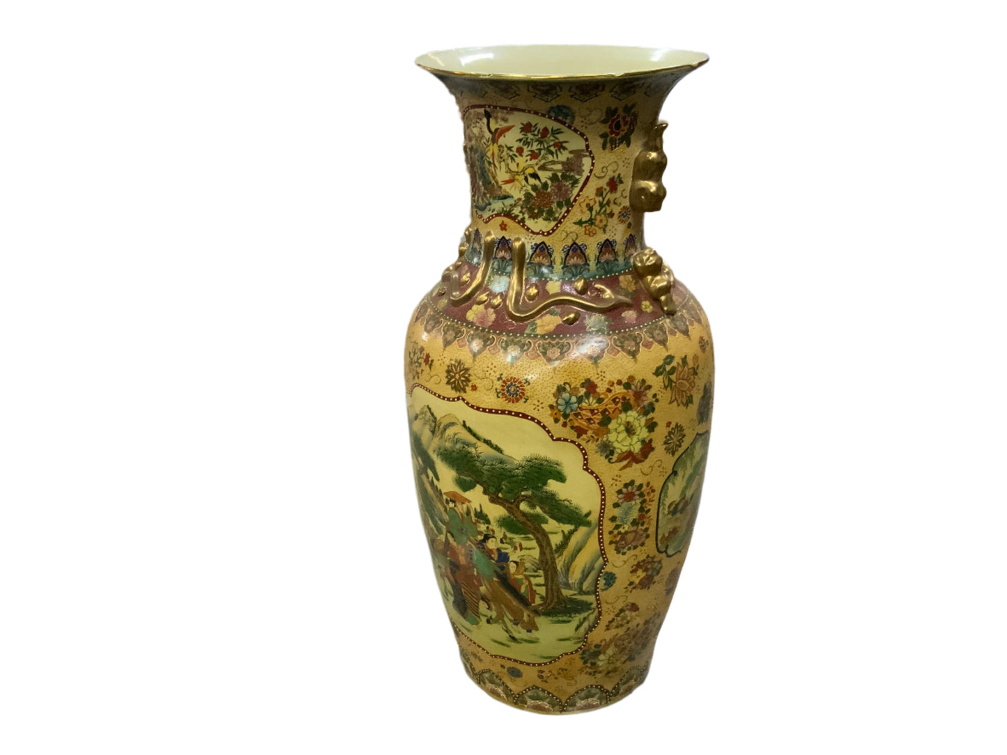 Vintage 36inch Satsuma Floor Vase
