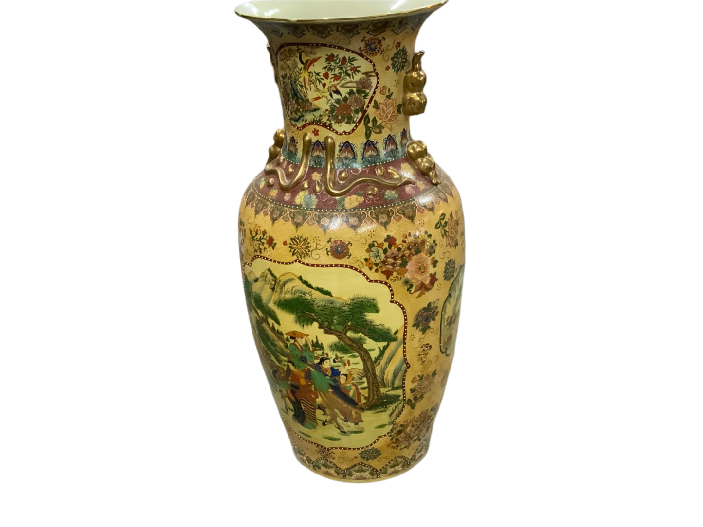 Vintage 36inch Satsuma Floor Vase