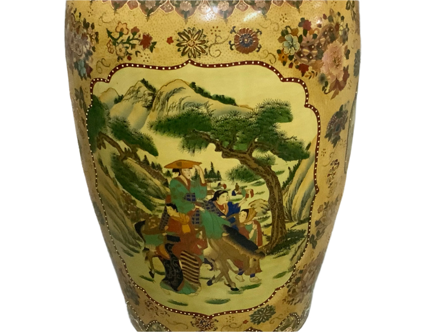 Vintage 36inch Satsuma Floor Vase